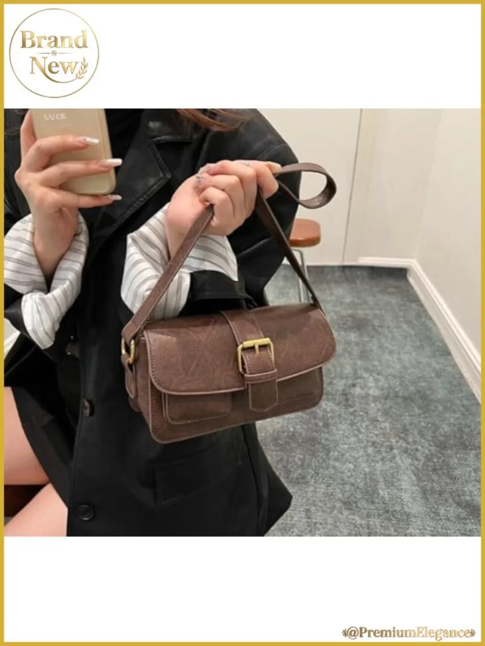 Vegan Leather Hobo Shoulder Bag Purse Women Adjustable Strap Crossbody Clutch
